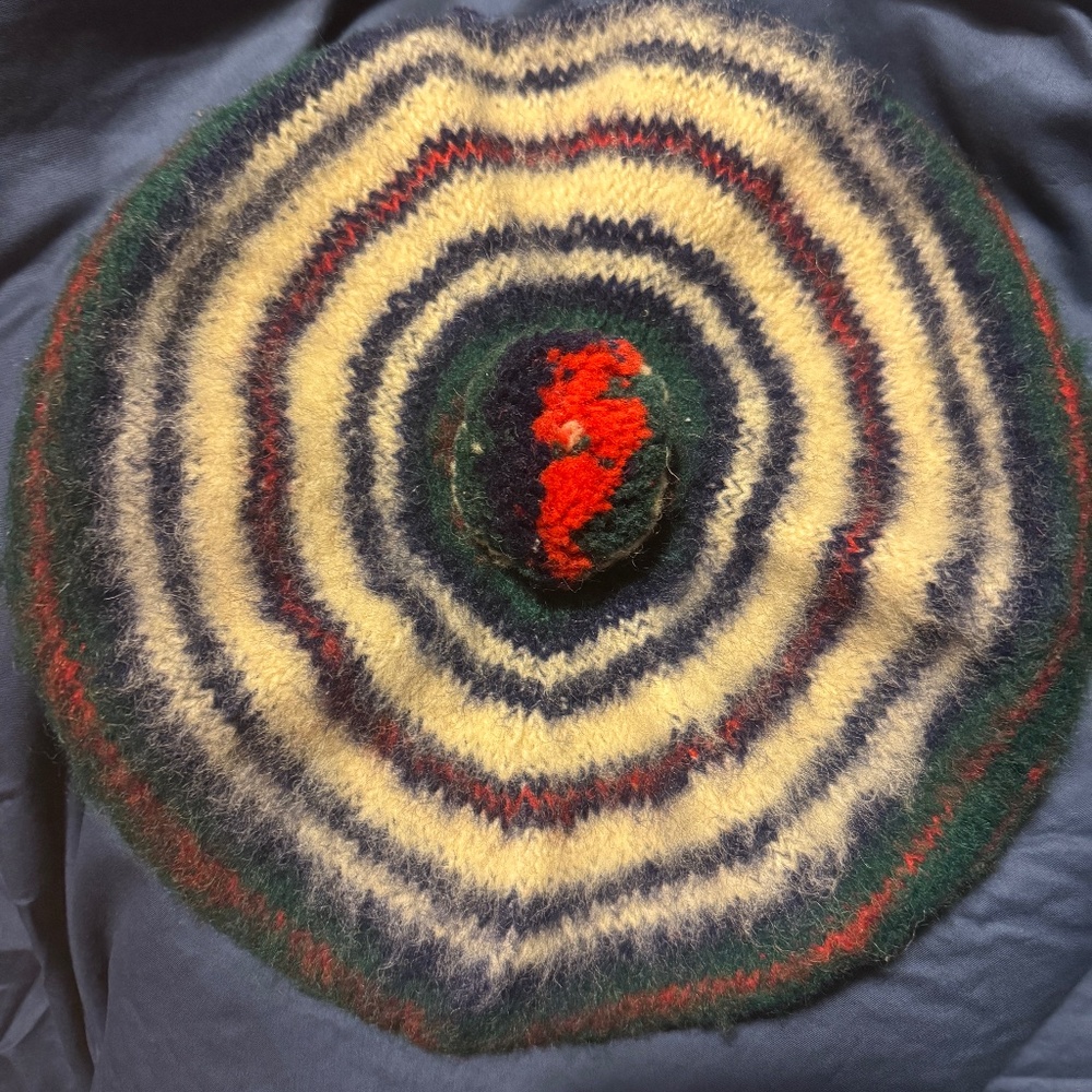 WOOL BERET FROM SCOTLAND- DRESS MACDONALD-POM POM-VINTAGE